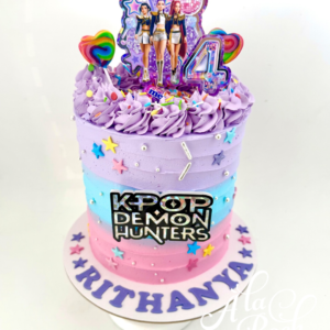 K-pop demon hunters tri colour cake