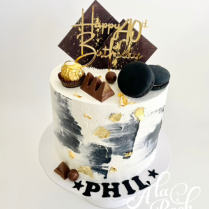 Happy Birthday Black Watercolour